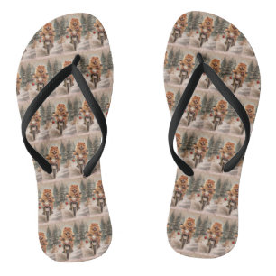 Chow Chow Dog Riding Motorcycle Christmas Flip Flops