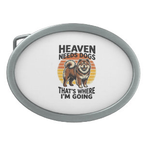 Chow Chow Dog Shirt Heaven Tribute Vintage Engravi Belt Buckle
