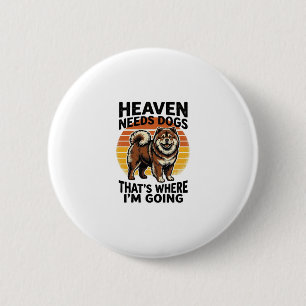 Chow Chow Dog Shirt Heaven Tribute Vintage Engravi Button