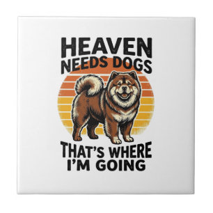 Chow Chow Dog Shirt Heaven Tribute Vintage Engravi Ceramic Tile