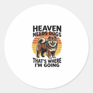 Chow Chow Dog Shirt Heaven Tribute Vintage Engravi Classic Round Sticker