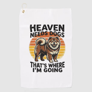 Chow Chow Dog Shirt Heaven Tribute Vintage Engravi Golf Towel