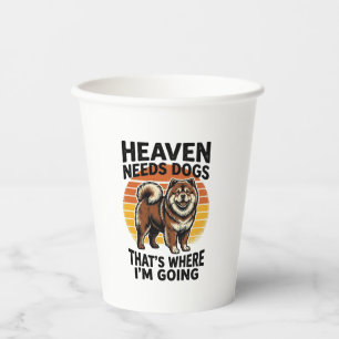 Chow Chow Dog Shirt Heaven Tribute Vintage Engravi Paper Cups