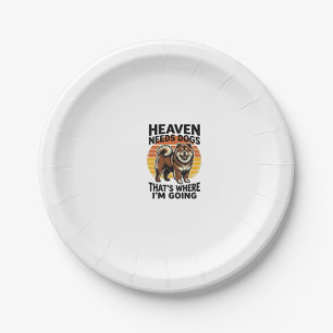 Chow Chow Dog Shirt Heaven Tribute Vintage Engravi Paper Plates