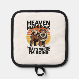 Chow Chow Dog Shirt Heaven Tribute Vintage Engravi Pot Holder