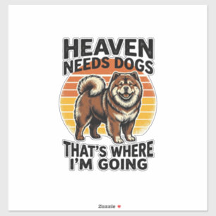 Chow Chow Dog Shirt Heaven Tribute Vintage Engravi Sticker