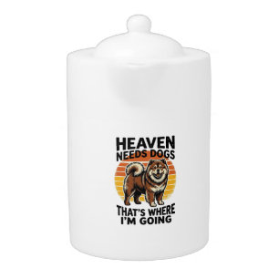 Chow Chow Dog Shirt Heaven Tribute Vintage Engravi Teapot
