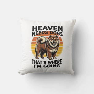 Chow Chow Dog Shirt Heaven Tribute Vintage Engravi Throw Pillow