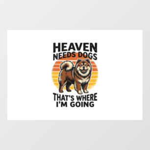 Chow Chow Dog Shirt Heaven Tribute Vintage Engravi Window Cling