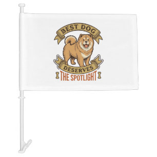 Chow Chow Dog Shirt Vintage Engraving Funny Pet De Car Flag