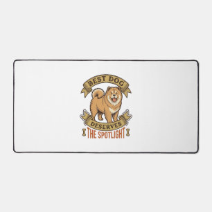 Chow Chow Dog Shirt Vintage Engraving Funny Pet De Desk Mat