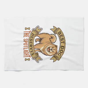 Chow Chow Dog Shirt Vintage Engraving Funny Pet De Kitchen Towel