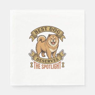 Chow Chow Dog Shirt Vintage Engraving Funny Pet De Napkins
