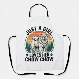 Chow Chow Dog Shirt Vintage Girl Dog Lover Art_1 Apron
