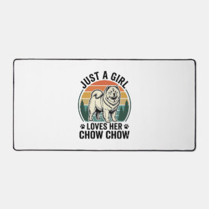 Chow Chow Dog Shirt Vintage Girl Dog Lover Art_1 Desk Mat