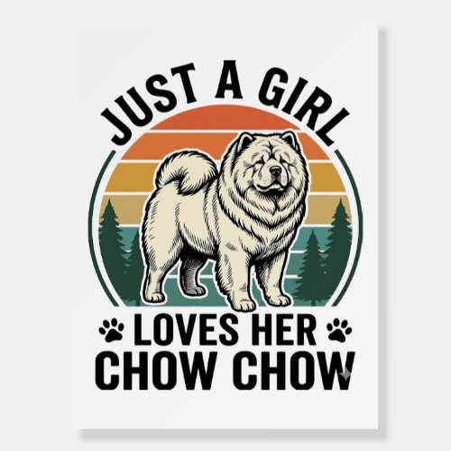 Chow Chow Dog Shirt Vintage Girl Dog Lover Art_1 Foam Board