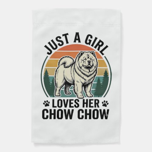 Chow Chow Dog Shirt Vintage Girl Dog Lover Art_1 Garden Flag