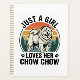 Chow Chow Dog Shirt Vintage Girl Dog Lover Art_1 Planner