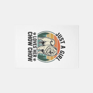 Chow Chow Dog Shirt Vintage Girl Dog Lover Art_1 Rug