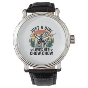 Chow Chow Dog Shirt Vintage Girl Dog Lover Art_1 Watch