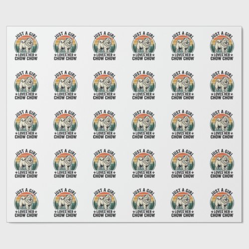 Chow Chow Dog Shirt Vintage Girl Dog Lover Art_1 Wrapping Paper