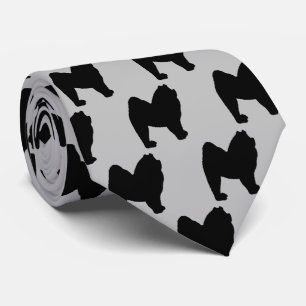 Chow Chow Dog Silhouette Neck Tie