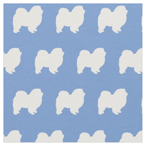 Chow Chow Dog Silhouette Pet Light Blue Fabric