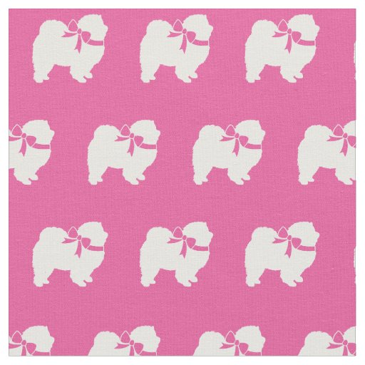 Chow Chow Dog Silhouette Pet Pink Fabric
