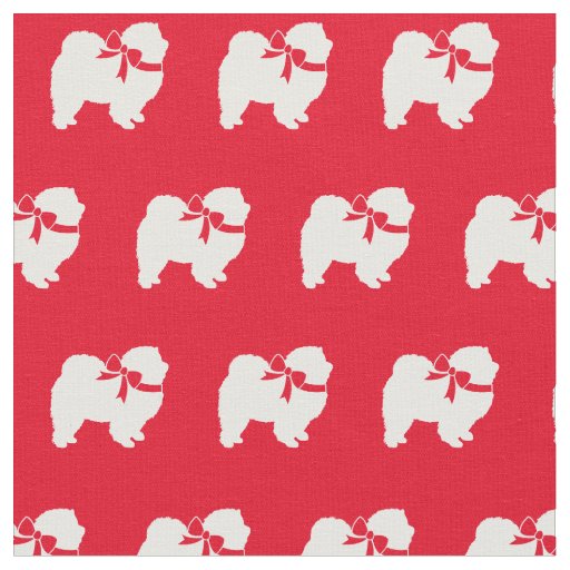 Chow Chow Dog Silhouette Pet Red Fabric