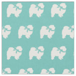Chow Chow Dog Silhouette Pet Teal Fabric