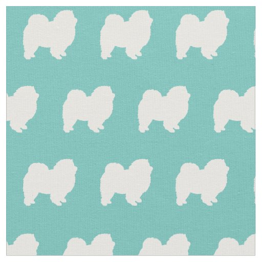 Chow Chow Dog Silhouette Pet Teal Fabric