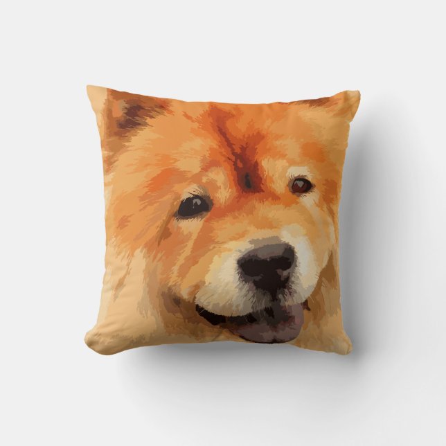 Chow Chow Dog Throw Pillow (Front)