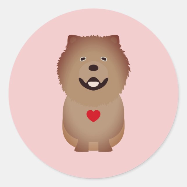 Chow Chow Dog Valentine, Valentine's Day Classic Round Sticker (Front)