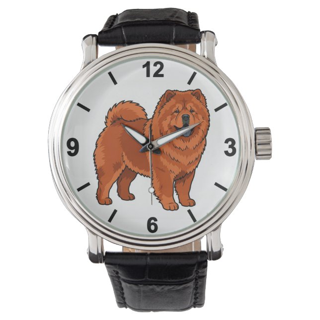 Chow Chow Dog Wrist Watch Fluffy Pet Style (Front)