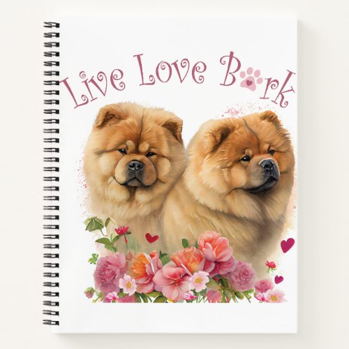 Chow Chow Floral Notebook