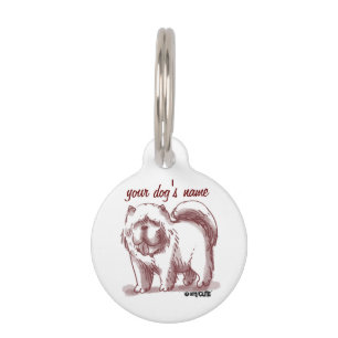 chow chow funny dog cartoon pet ID tag