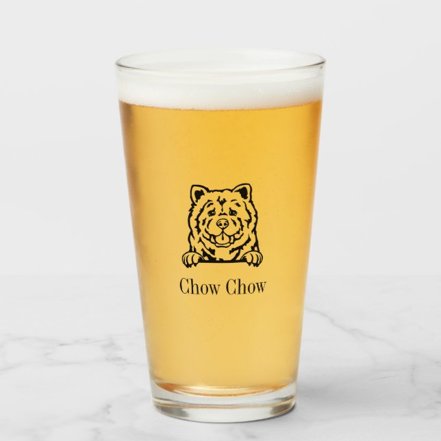 Chow Chow Glass Tumbler (Front Filled)