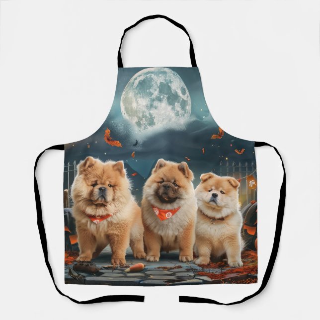 Chow Chow Halloween Spooky Apron (Front)