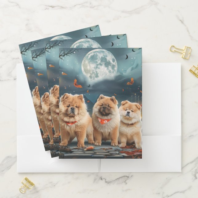 Chow Chow Halloween Spooky Pocket Folder (In Situ)