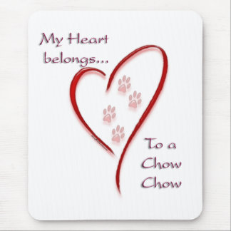Chow Chow Heart Belongs Mouse Pad
