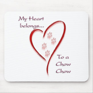 Chow Chow Heart Belongs Mouse Pad