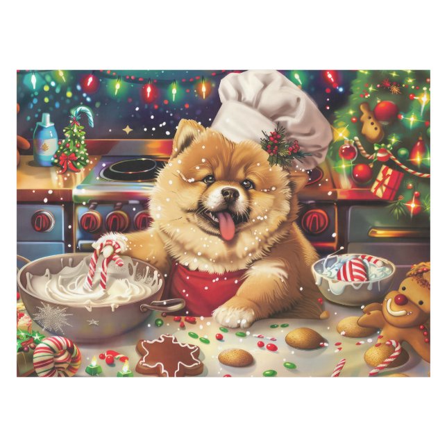 Chow Chow Holiday Baking: Festive Christmas Tablecloth (Front (Horizontal))