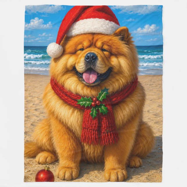 Chow Chow Holiday  Fleece Blanket (Front)