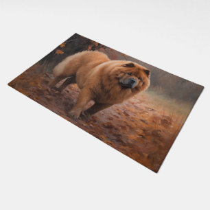 Chow Chow in Autumn Leaves Fall Inspire  Doormat