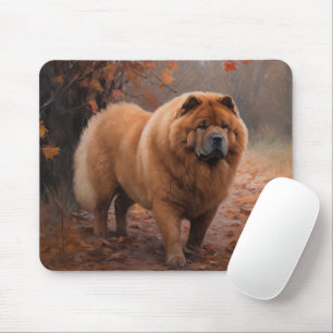 Chow Chow in Autumn Leaves Fall Inspire  Mouse Pad