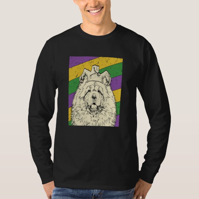 Chow Chow Jester Mardi Gras Dog Mom or Dad T-Shirt (Front)