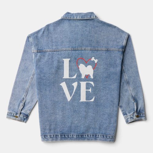 Chow Chow  Love Dogs T For Women Dog Mama  Denim Jacket