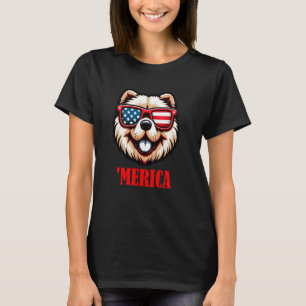 Chow Chow Merica 4th of July US Flag T-Shirt