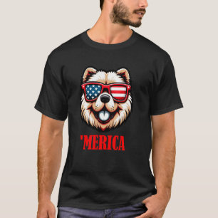 Chow Chow Merica 4th of July US Flag T-Shirt