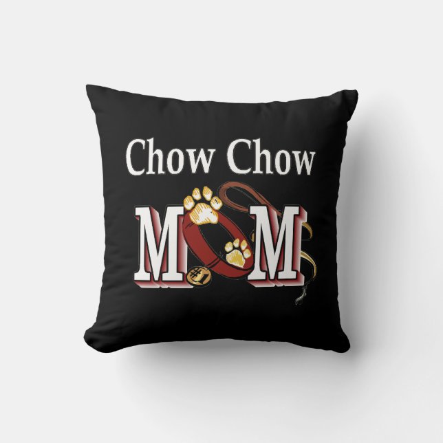 Chow Chow Mom Gifts Throw Pillow (Front)